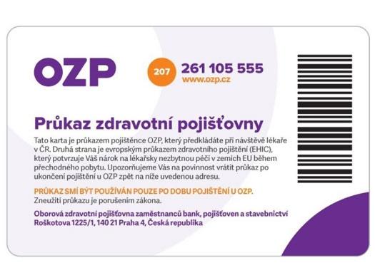 EHIC - Czech Republic (OZP 1) - back