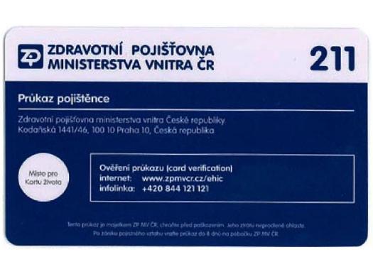 EHIC - Czech Republic (ZPMVCR 1) - back