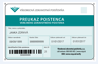 EHIC card Slovakia VSZP - back 2