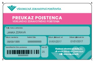 EHIC card Slovakia VSZP - back 3