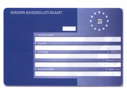 EHIC card Estonia - front