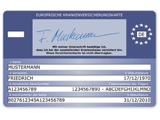 EHIC card Germany - front