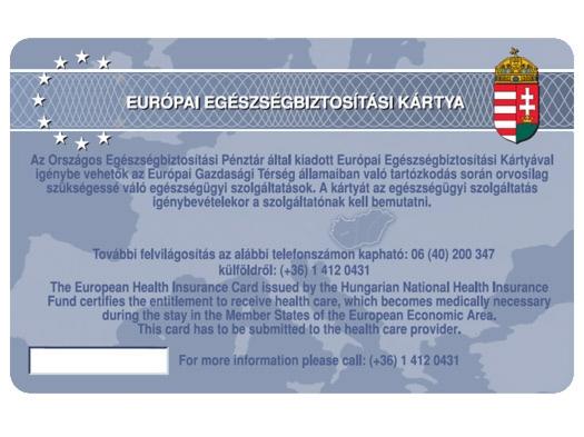 EHIC card Hungary - back  2