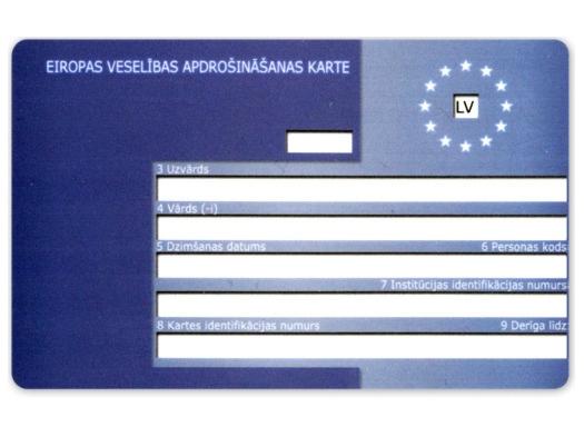 EHIC card Latvia - front