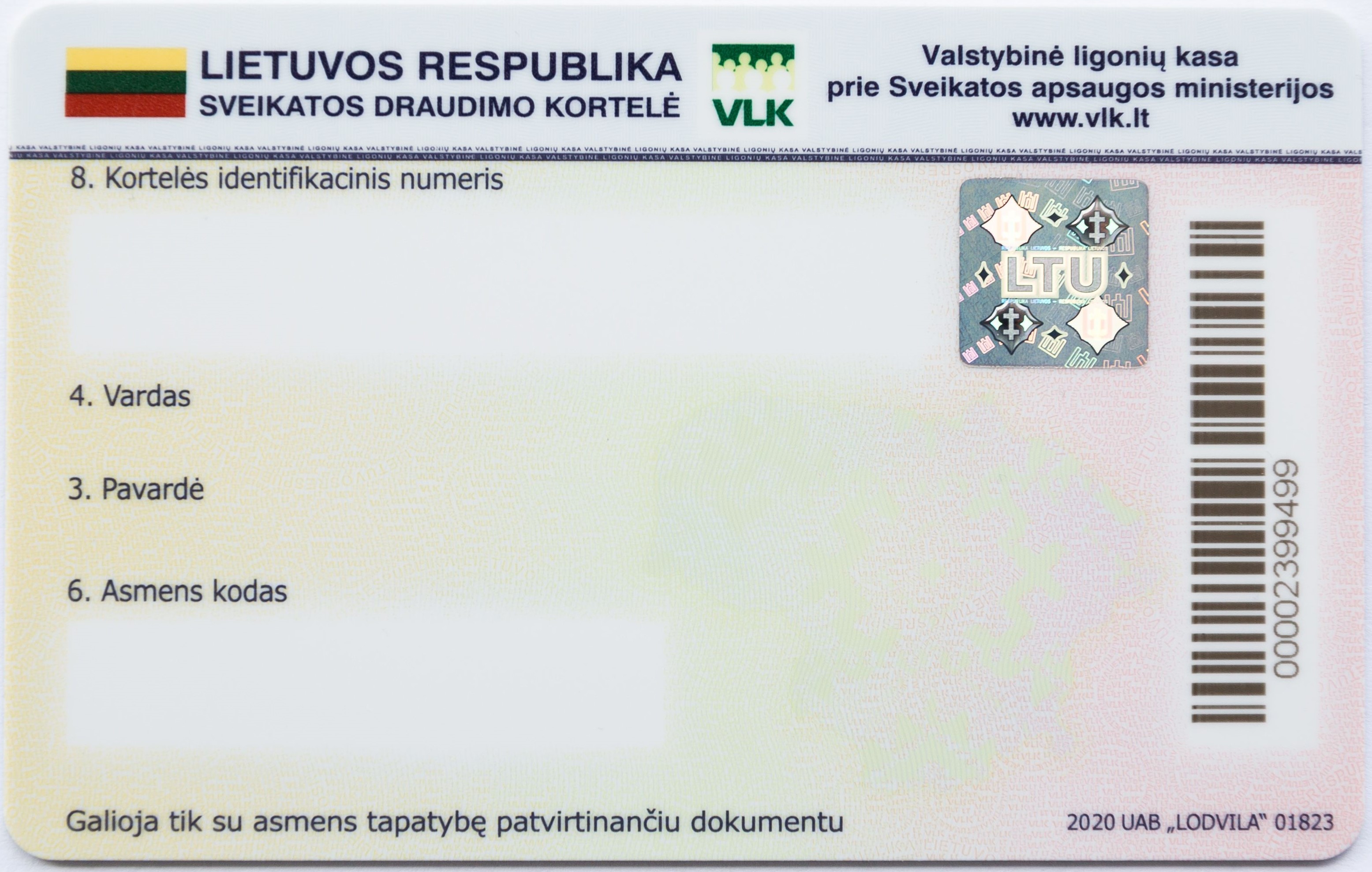 EHIC - Lithuania - back