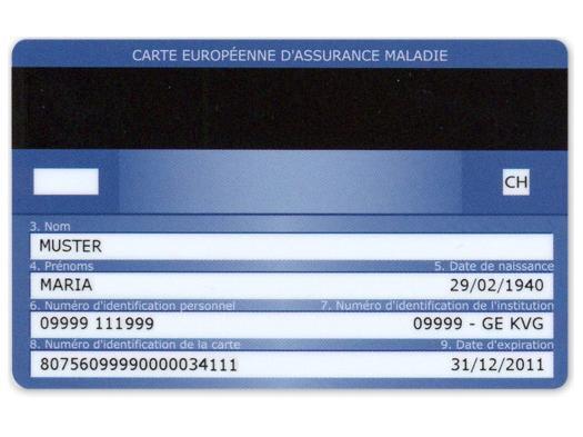 EHIC - Switzerland - FR - back