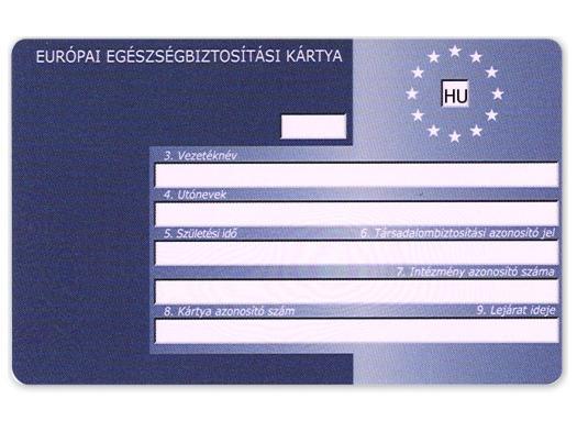 EHIC card Hungary - front