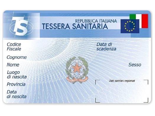 Italy EHIC card - back