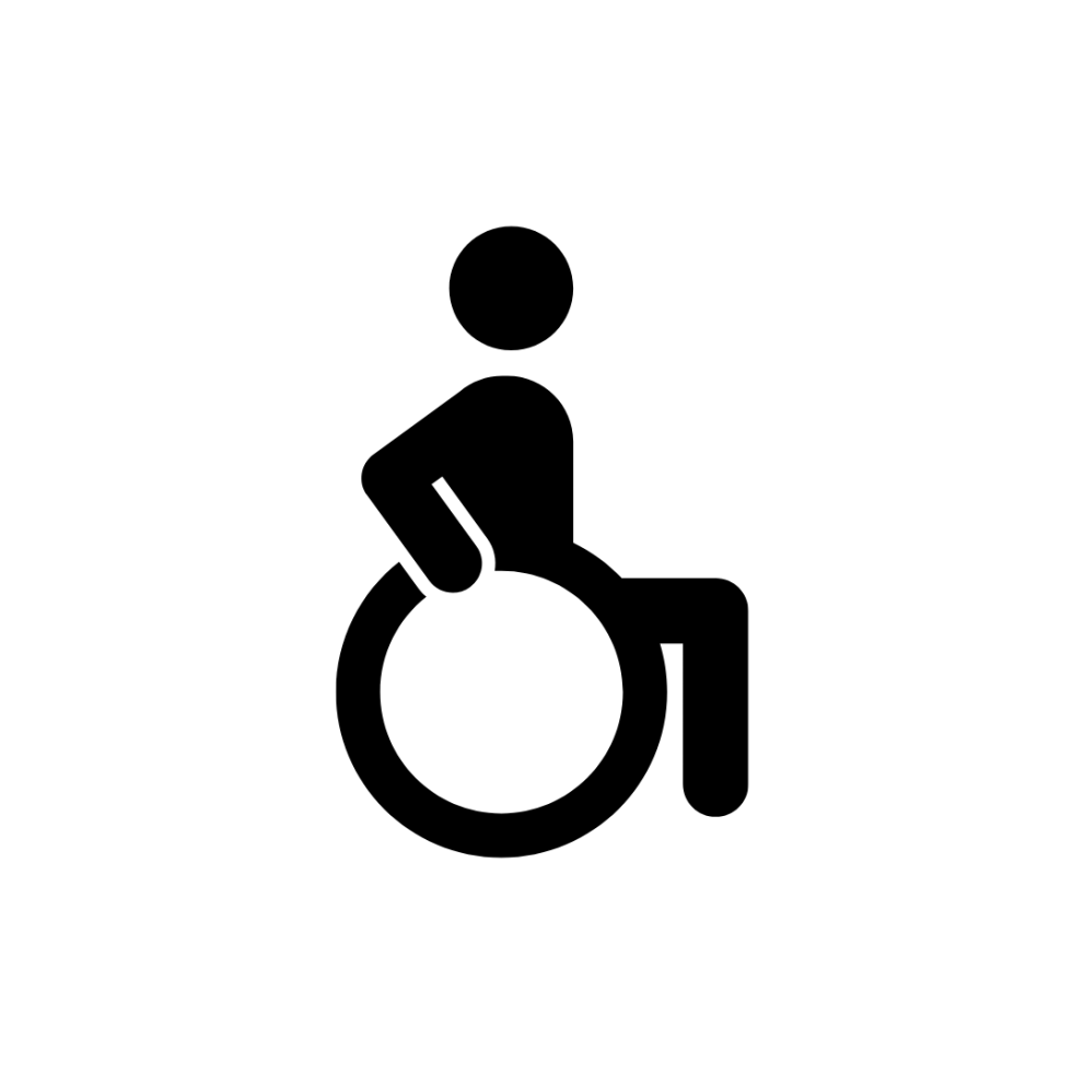 Person on a wheel cheer pictogram